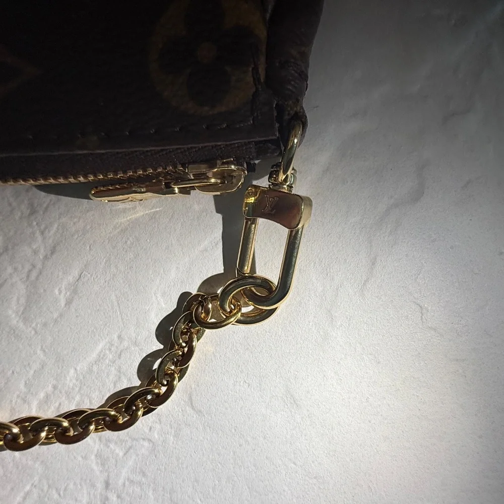 LOUIS VUITTON Multi Pochette Accessoires with dustbin, box and gift bag - Khaki - Picture 8 of 16